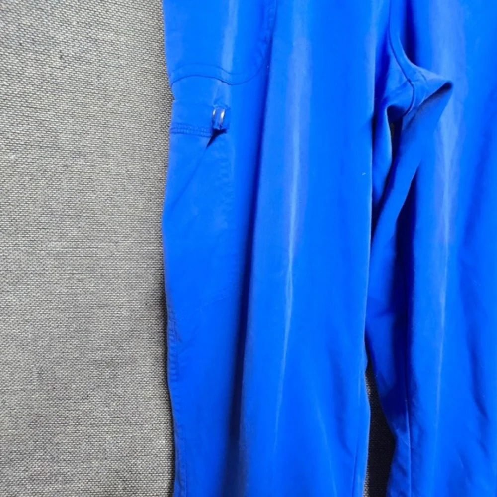 Royal Blue Scrub Jogger Pants Ribbed Waistband Ankle Cuffs Cargo‎ Pocket